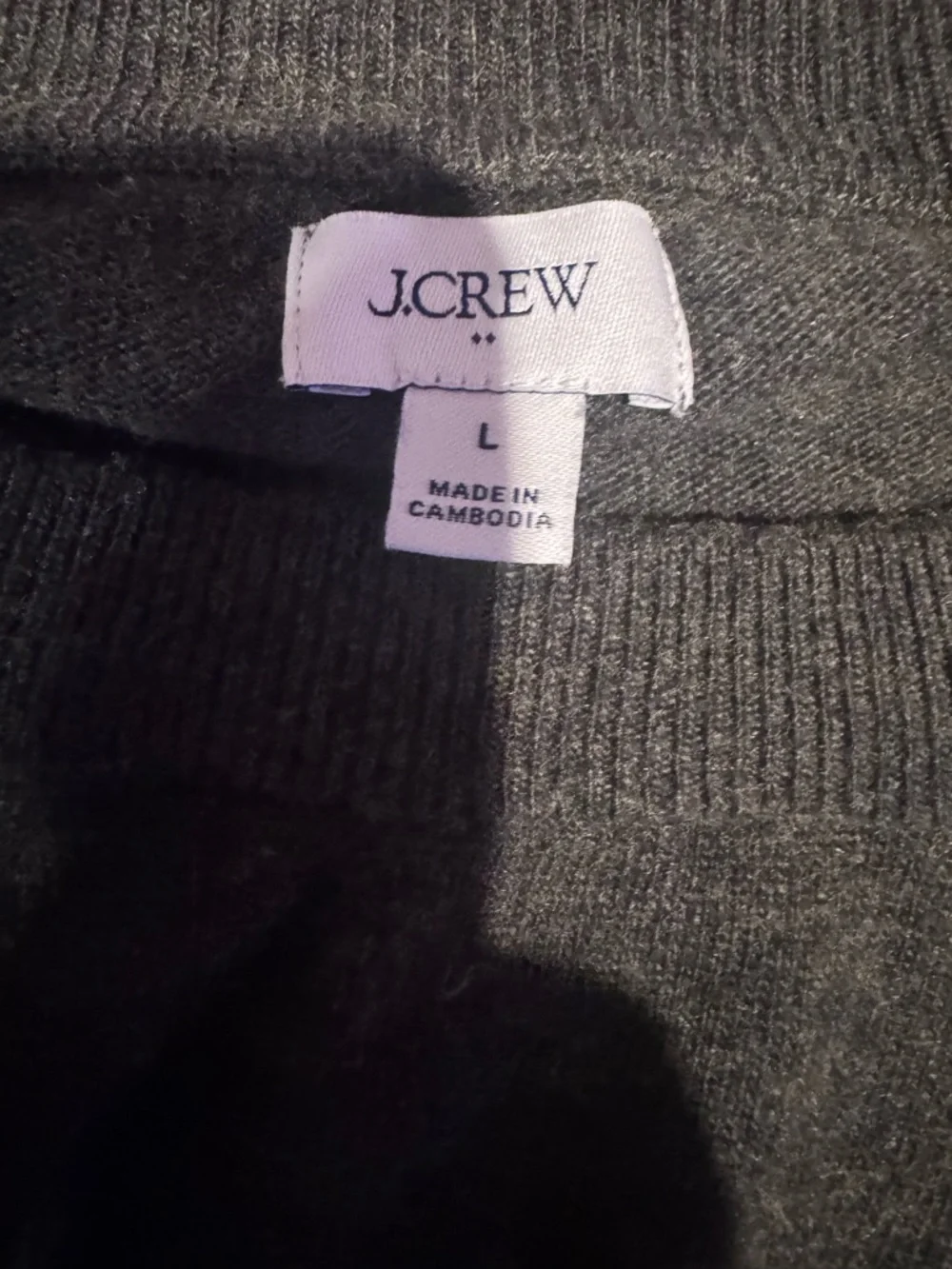 J.Crew Dark Green Raglan Sleeve Knit Sweater Size Large